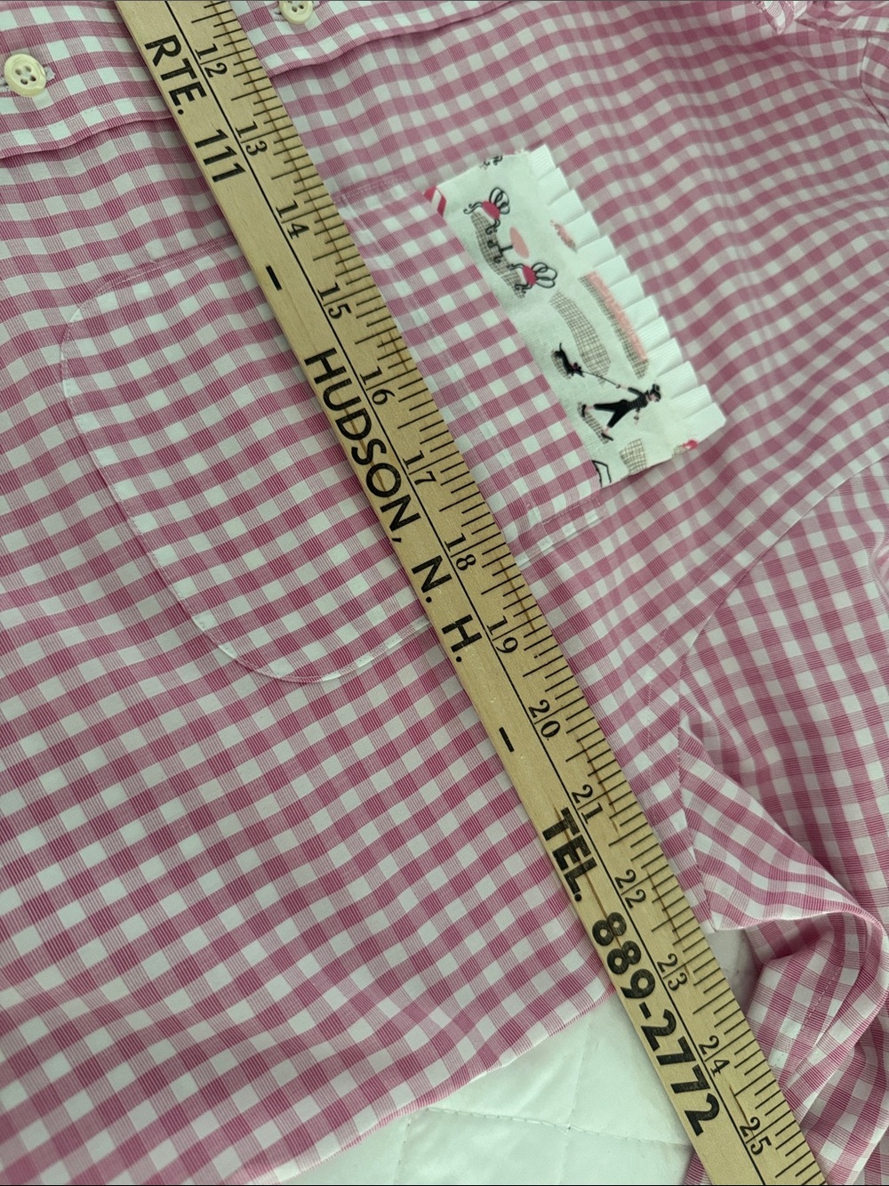Reimagined BrooksBrothers Pink Gingham,Ruffled Collar shirt. - Picture 6 of 10